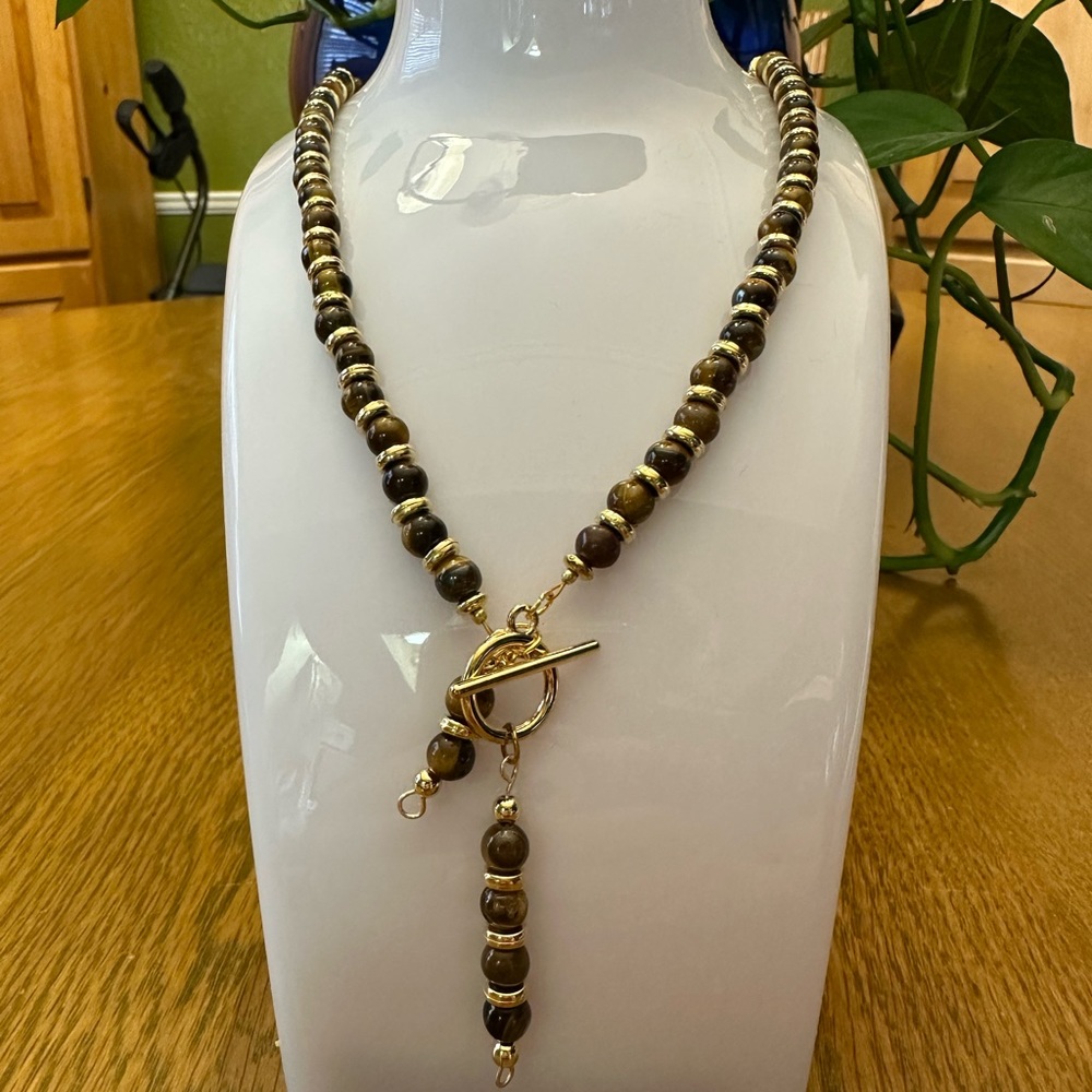Tigers eye gemstone earrings